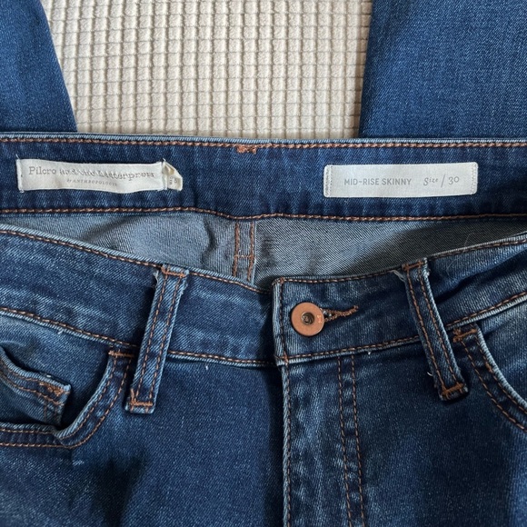 Anthropologie Pilcro Mid Rise Skinny Ankle Jeans Size 30 Blue Stretch - Picture 8 of 13